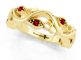 Yellow gold Marquise Ruby Vine Eternity Band with Bezel Setting_7