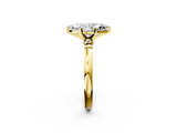 Yellow gold Marquise Solitaire Beaded Band with Four-Prong Setting_76