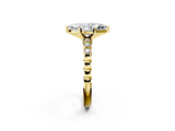 Yellow gold Marquise Solitaire Bezel Accent Diamond Engagement Ring with Beaded Band and Four-Prong Setting_56