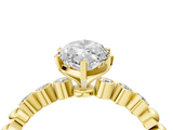 Yellow gold Marquise Solitaire Bezel Accent Diamond Engagement Ring with Beaded Band and Four-Prong Setting_58