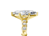 Yellow gold Marquise Solitaire Bezel Accent Diamond Engagement Ring with Beaded Band and Four-Prong Setting_59