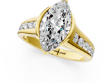 Yellow gold Marquise Solitaire Bezel-Set Diamond Ring with Channel-Set Band_42
