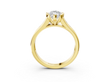 Yellow gold Marquise Solitaire Bezel-Set Diamond Ring with Channel-Set Band_44