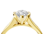 Yellow gold Marquise Solitaire Bezel-Set Diamond Ring with Channel-Set Band_45