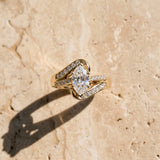 Yellow gold Marquise Solitaire Bypass Diamond Engagement Ring with Channel-Set Band and Four-Prong Setting_6