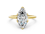 Yellow gold Marquise Solitaire Cathedral Diamond Ring with Six-Prong Setting_26