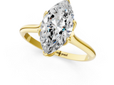 Yellow gold Marquise Solitaire Cathedral Diamond Ring with Six-Prong Setting_27