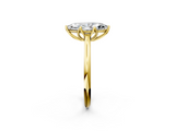Yellow gold Marquise Solitaire Cathedral Diamond Ring with Six-Prong Setting_28