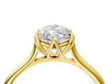 Yellow gold Marquise Solitaire Cathedral Diamond Ring with Six-Prong Setting_30