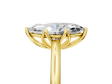 Yellow gold Marquise Solitaire Cathedral Diamond Ring with Six-Prong Setting_31