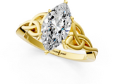 Yellow gold Marquise Solitaire Celtic Knot Engagement Ring with Four-Prong Setting_83
