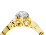 Yellow gold Marquise Solitaire Celtic Knot Engagement Ring with Four-Prong Setting_86