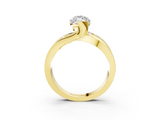 14K Yellow Gold 2.79 Carat F VVS2 Marquise Solitaire Channel-Set Split Shank Ring with Tension Prong Setting