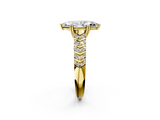 Yellow gold Marquise Solitaire Chevron Pave Diamond Engagement Ring with Six-Prong Setting_5