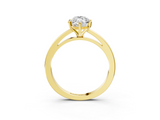 Yellow gold Marquise Solitaire Diamond Engagement Ring with Four-Prong Setting on a Classic Band_12