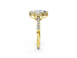 Yellow gold Marquise Solitaire Diamond Engagement Ring with Pavé Band and Six-Prong Setting_29