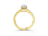 Yellow gold Marquise Solitaire Diamond Engagement Ring with Pavé Band and Six-Prong Setting_30