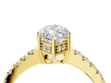 Yellow gold Marquise Solitaire Diamond Engagement Ring with Pavé Band and Six-Prong Setting_31
