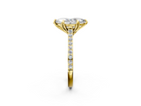 Yellow gold Marquise Solitaire Diamond Engagement Ring with Pave Band and Six-Prong Setting_62