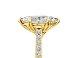 Yellow gold Marquise Solitaire Diamond Engagement Ring with Pave Band and Six-Prong Setting_65