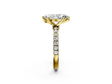 Yellow gold Marquise Solitaire Diamond Pavé Band with Six-Prong Setting_38