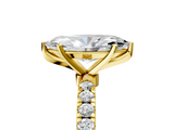 Yellow gold Marquise Solitaire Diamond Pavé Band with Six-Prong Setting_41