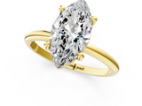 Yellow gold Marquise Solitaire Diamond Ring with 4-Prong Setting on a Classic Band_4