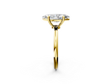 Yellow gold Marquise Solitaire Diamond Ring with 4-Prong Setting on a Classic Band_5