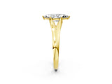 Yellow gold Marquise Solitaire Diamond Ring with Cathedral Band and Four-Prong Setting_67
