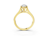 Yellow gold Marquise Solitaire Diamond Ring with Cathedral Band and Four-Prong Setting_68