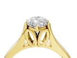 Yellow gold Marquise Solitaire Diamond Ring with Cathedral Band and Four-Prong Setting_69