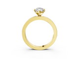 Yellow gold Marquise Solitaire Diamond Ring with Channel-Set Baguette Band and Four-Prong Setting_114