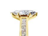 Yellow gold Marquise Solitaire Diamond Ring with Channel-Set Band and Four-Prong Setting_13