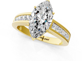 Yellow gold Marquise Solitaire Diamond Ring with Channel-Set Band and Four-Prong Setting_9