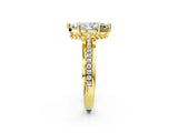 Yellow gold Marquise Solitaire Diamond Ring with Channel Set Band and Six-Prong Setting_50