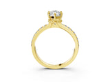 Yellow gold Marquise Solitaire Diamond Ring with Channel Set Band and Six-Prong Setting_51