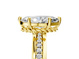 Yellow gold Marquise Solitaire Diamond Ring with Channel Set Band and Six-Prong Setting_53