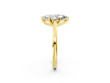 Yellow gold Marquise Solitaire Diamond Ring with Four-Prong Setting and Classic Band_10