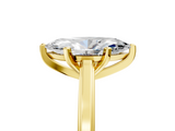 Yellow gold Marquise Solitaire Diamond Ring with Four-Prong Setting and Classic Band_13