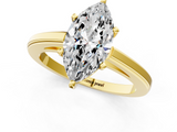 Yellow gold Marquise Solitaire Diamond Ring with Four-Prong Setting and Classic Band_9