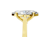 Yellow gold Marquise Solitaire Diamond Ring with Four-Prong Setting and Tapered Band 1