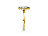 Yellow gold Marquise Solitaire Diamond Ring with Four-Prong Setting on a Plain Band_22