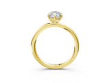 Yellow gold Marquise Solitaire Diamond Ring with Four-Prong Setting on a Plain Band_23