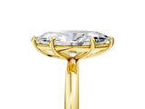 Yellow gold Marquise Solitaire Diamond Ring with Four-Prong Setting on a Plain Band_25