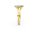 Yellow gold Marquise Solitaire Diamond Ring with Pave Band and Six-Prong Setting_37