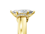 Yellow gold Marquise Solitaire Diamond Ring with Pave Band and Six-Prong Setting_40