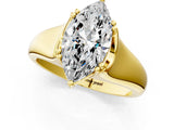 Yellow gold Marquise Solitaire Diamond Ring with Six-Prong Cathedral Setting_33