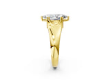 Yellow gold Marquise Solitaire Diamond Ring with Six-Prong Cathedral Setting_34