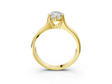 Yellow gold Marquise Solitaire Diamond Ring with Six-Prong Cathedral Setting_35