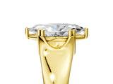 Yellow gold Marquise Solitaire Diamond Ring with Six-Prong Cathedral Setting_37